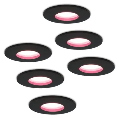 Produktbild von hoftronicsmart LED Einbaustrahler 5,5W RGBWW GU10 Schwarz IP44 6er Set