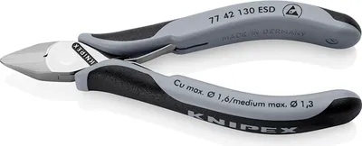 A pair of KNIPEX electronic side cutters with ESD protection, shown against a white background.