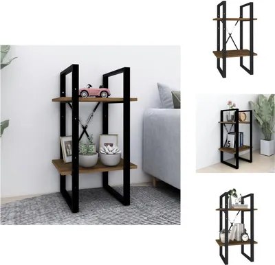Obrázek produktu pro vidaXL Knihovna 2 přihrádky hnědý dubový vzhled 40x30x70cm materiál na bázi dřeva - Knihovny a regály