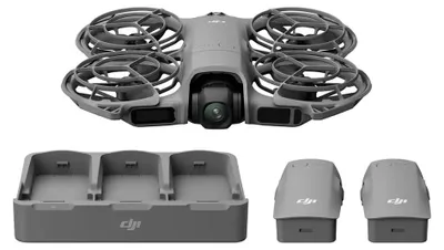 Zdjęcie produktu dla DJI Neo 2 Fly More Combo, 4 wirn., 12 MP, 2688 x 1512 px, 7000 m, 1606 mAh, Czarny, Szary