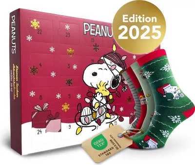 Produktbild von Peanuts Socken Adventskalender   : 35-38 : mehrfarbig  Größe: 35-38 Farbe: mehrfarbig