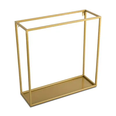 Produktbild von Wandregal, Hängeregal Metall Aufhängen, Rechteckig, Loft, Gold, 45cm