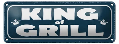 Produktbild von Blechschild Hinweis 27x10cm King of Grill Grillen Dekoration