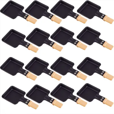 Immagine prodotto di Padelle per raclette Syntrox quadrate con manico in bambù 16 pezzi