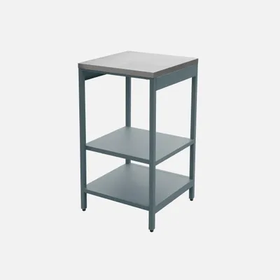 Produktbild von sweeek - Outdoor-Küche aus Stahl mit 2 Regalböden L 49 cm - Graublau