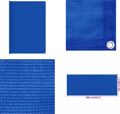 Produktbild von vidaXL Zeltteppich 250x600 cm Blau HDPE - Zeltteppich - Zeltteppiche - Terrassenteppich - Campingteppich