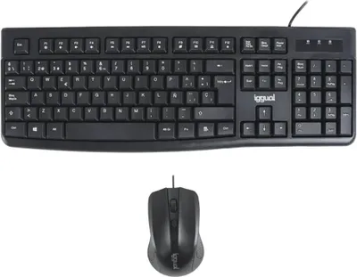 Zdjęcie produktu dla iggual CMK-business 2, Pełnowymiarowy (100%), Przewodowa, USB, QWERTY, Czarny, Dołączona myszka