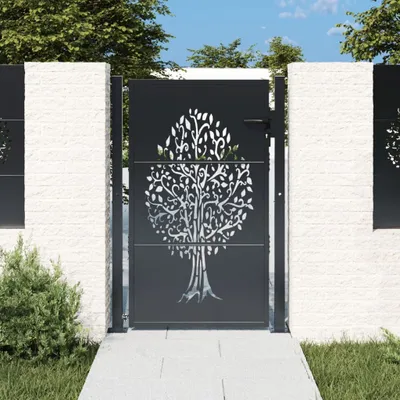 Zdjęcie produktu dla VIDAXL POORT 105x155 cm z motywem drzewa stal - antracyt - gaszony