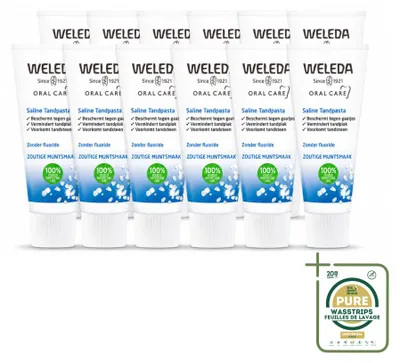 Image de 12 tubes de dentifrice salin Weleda - 75 ml - Pack économique - 12 pièces