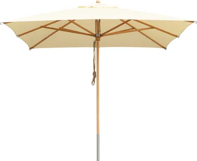 Produktbild von anndora Sonnenschirm - Natural - Sonnenschirm 3x3m eckig natural Buche UV Schutz - - Olefin Stoff - Stamm einteilig