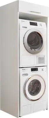 Produktbild von Waschmaschinenumbauschrank >LAUNDREEZY< in weiß - 67,5x200x67,5 (BxHxT)
