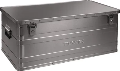 Obrázek produktu pro Hliníkový box L900xŠ490xV380mm 140 l s výklopným víkem a cylindrickým zámkem