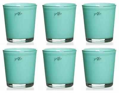 Produktbild von 6er Set Orchideentöpfe ORCHID hellblau H 13,5cm D. 12,5cm rund Glas Sandra Rich