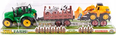 Produktbild von Großer Traktor mit Anhänger - Realistisches Landwirtschaftsfahrzeug - Bauernhof Spielzeug