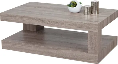 Produktbild von Couchtisch HWC-A32, Wohnzimmertisch, 3D-Struktur, 40x110x60cm MVG- dunkle Eicheoptik
