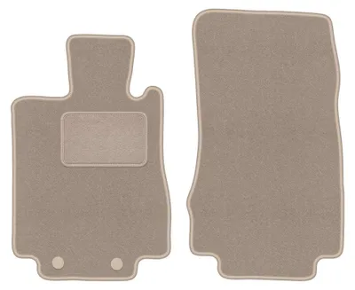 Image de Tapis avant en moquette pour Mercedes S W220 1998-2005 (version longue) – 2 pièces, beiges, sur mesure – Wielganizator LUX