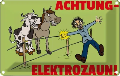 Produktbild von vianmo Blechschild 20x30 cm Tiere Achtung Elektrozaun Warnschild Hinweisschild Sicherheit Vorsicht