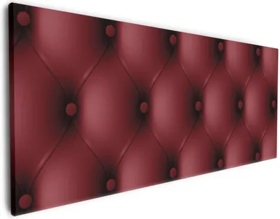 Produktbild von Wallario Premium Leinwandbild Rote Ledertür in Größe 80 x 200 cm