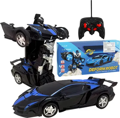 Produktbild von Ferngesteuertes Doppelmodul-Fahrzeug 2-in-1: Auto & Roboter mit Licht- und Soundeffekten, Drift-Funktion - Schwarz
