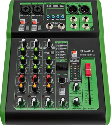 Produktbild von DI-4UX Profesionální audio mixážní pult s 99 digitálními efekty DSP USB MP3 Fantomové napájení mikrofonních předzesilovačů pro DJ mixážní pult 48V