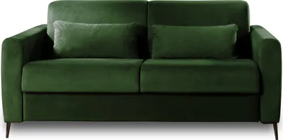 Image de Lisa Design Owen - canapé lit 3 places convertible express couchage quotidien 140 cm matelas 12 cm en velours , Vert