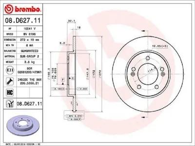 Produktbild von Bremsscheibe BREMBO 08.D627.11