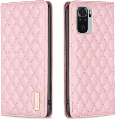 Produktbild von Redmi Note 10 4G Hülle, Elegant Bookstyle Flip Leder Kartenfächer Schutzhülle mit Ständer für Xiaomi Redmi Note 10 4G / Note10S Pink