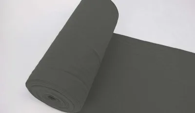 Produktbild von Bündchenstoff LUC Anthrazit, Uni 270 g/m², Strickschlauch glatt/fein, 35 cm breiter Schlauch, 25 cm lang, Meterware