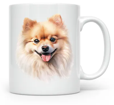 Productafbeelding van Handgedrukte Dierenmok - Pomeranian Design