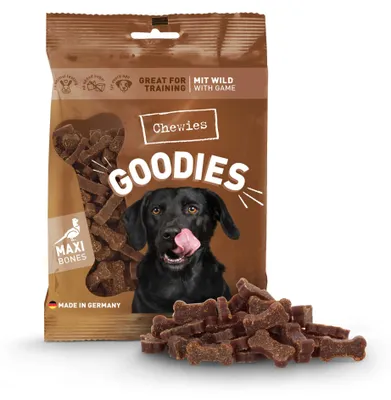 Produktbild von Chewies Hundeleckerli Training Maxi Wild Knöchelchen - 200 g - Hundesnacks zuckerfrei & mit hohem Fleischanteil - ideal als Trainings-Leckerli für Ihren Hund