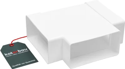 Zdjęcie produktu dla KOTARBAU® Łącznik Trójnik Do Kanału Wentylacyjnego Płaskiego Plastikowy Biały 110 X 55 MM