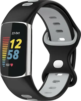 Image de imoshion Bracelet en silicone Sport⁺ pour Fitbit Charge 5 / 6 - Noir / Gris