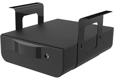 Obrázek produktu pro Uzamykatelná zásuvka pod stůl S01B, 37 x 28,8 x 10 cm, černá