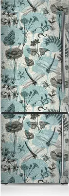 Produktbild von Magnetfolie Aufkleber Kühlschrankmagnete 60x180 cm - Blumen und Libelle.