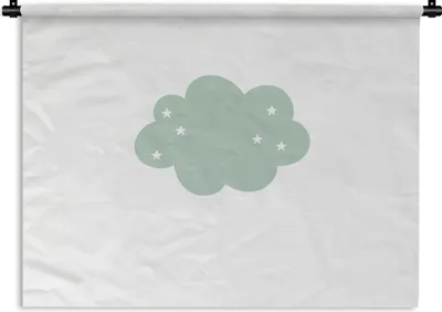 Produktbild von MuchoWow® Wandteppich Wandbehang Wolke - Mädchen - Jungen - Sterne - Pastell - Kind 120x90 cm Tapisserie Dekoration Wandtuch - Wohnen - Aufhänger für die Wand