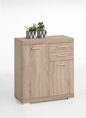 Produktbild von Kommode >BRISTOL 2< in Eiche Nachbildung - 80x89,9x34,9cm (BxHxT)