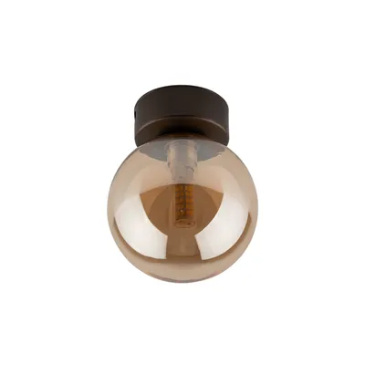 Produktbild von Deckenleuchte Metall Rauchglas Ø 12 cm Braun Bernstein G9 rund Modern