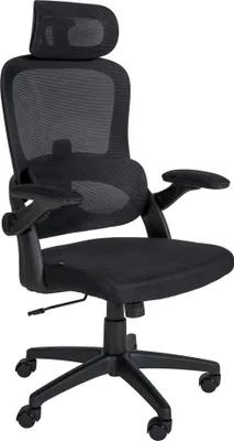 Obrázok produktu pre Ergonomická kancelárska stolička - Kancelárska stolička - Nastaviteľná bedrová opierka | Farba: čierna