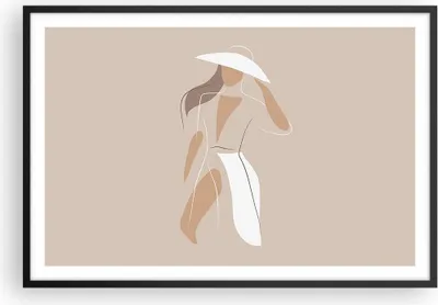 Produktbild von Gerahmtes Poster - Schwarzer Rahmen - Minimalismus Frau Buntstift - 91,5x61 cm - Wand Bild - Wanddeko - Wandbilder - Kunstposter - Wandposter - Bilderrahmen - Bilder - Kunstdruck - P2BAA91x61-4603