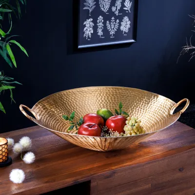 Produktbild von riess-ambiente Deko Schale ORIENT 55cm gold Metall Hammerschlag Design Dekoration