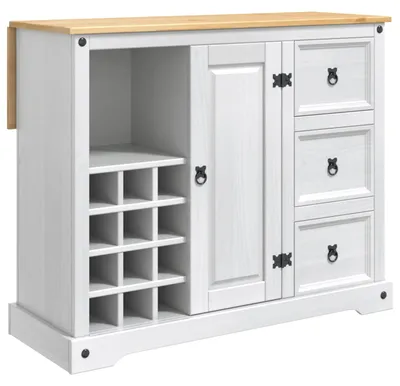 Image de vidaXL Rangement de cuisine, blanc et couleur miel, 112 x 70 x 91,5 cm