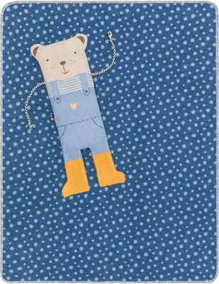 Produktbild von David Fussenegger Babydecke Juwel in der Puppe 'Bär' 70 x 90 cm Blau