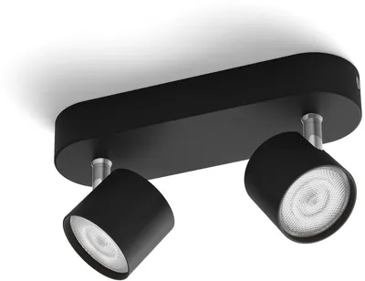 Produktbild von Philips Star Decken-/Wandspot, 2x, Strahler Oberflächenbeleuchtung, LED, 2700 K, 1000 lm, 220-240 V, Schwarz