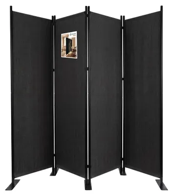Produktbild von VOUNOT® Paravent Raumteiler 4 Teilig Freistehend Stoff Trennwand 228 x 30 x 164 cm Anthrazit