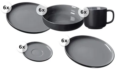 Produktbild von Kaffee- und Tafelservice 30 tlg. Jasper schwarz