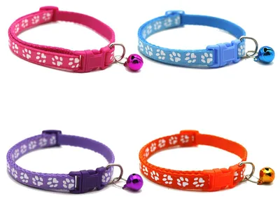 Produktbild von 4 Stück Katzenhalsbänder mit Sicherheitsverschluss und Glöckchen