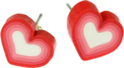 Produktbild von Herzen Ohrstecker Miniblings Ohrringe Stecker Herzchen Valentinstag weiß rot
