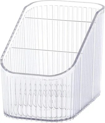 Immagine prodotto di Organizer da tavolo per cosmetici con 3 scomparti, in acrilico trasparente, capiente, organizer da tavolo per prodotti cosmetici