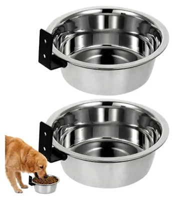Produktbild von Wandmontierte Erhöhte Hundefutterschale aus Edelstahl - Platzsparende Fütterungsstation für Haustiere mit Hängendem Futter- und Wassernapf