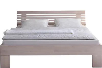 Produktbild von HASENA Wood Line Bett Buche weiß Kopfteil Litto Füße Massa 20 180x200